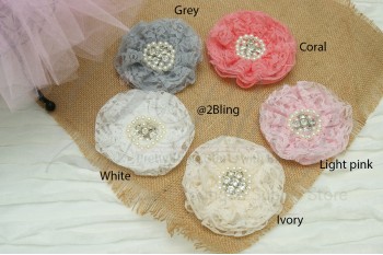 Lace Parisian flower (9cm), Pack of 2